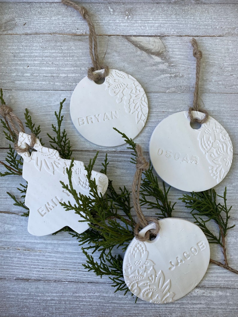 Personalized Christmas tree ornaments, Minimalist Christmas decorations, Scandinavian Christmas decor, Rustic Christmas decor, Tags image 9