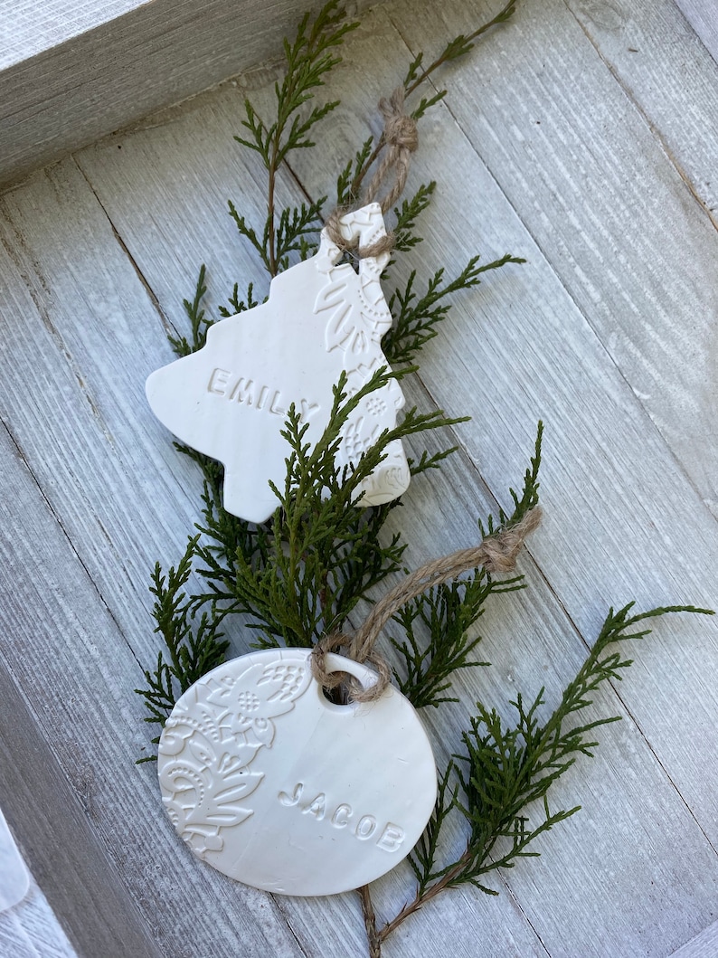 Personalized Christmas tree ornaments, Minimalist Christmas decorations, Scandinavian Christmas decor, Rustic Christmas decor, Tags image 8