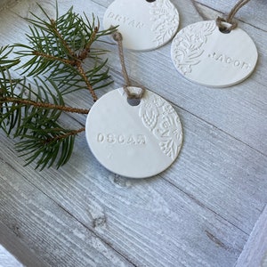 Personalized Christmas tree ornaments, Minimalist Christmas decorations, Scandinavian Christmas decor, Rustic Christmas decor, Tags image 7