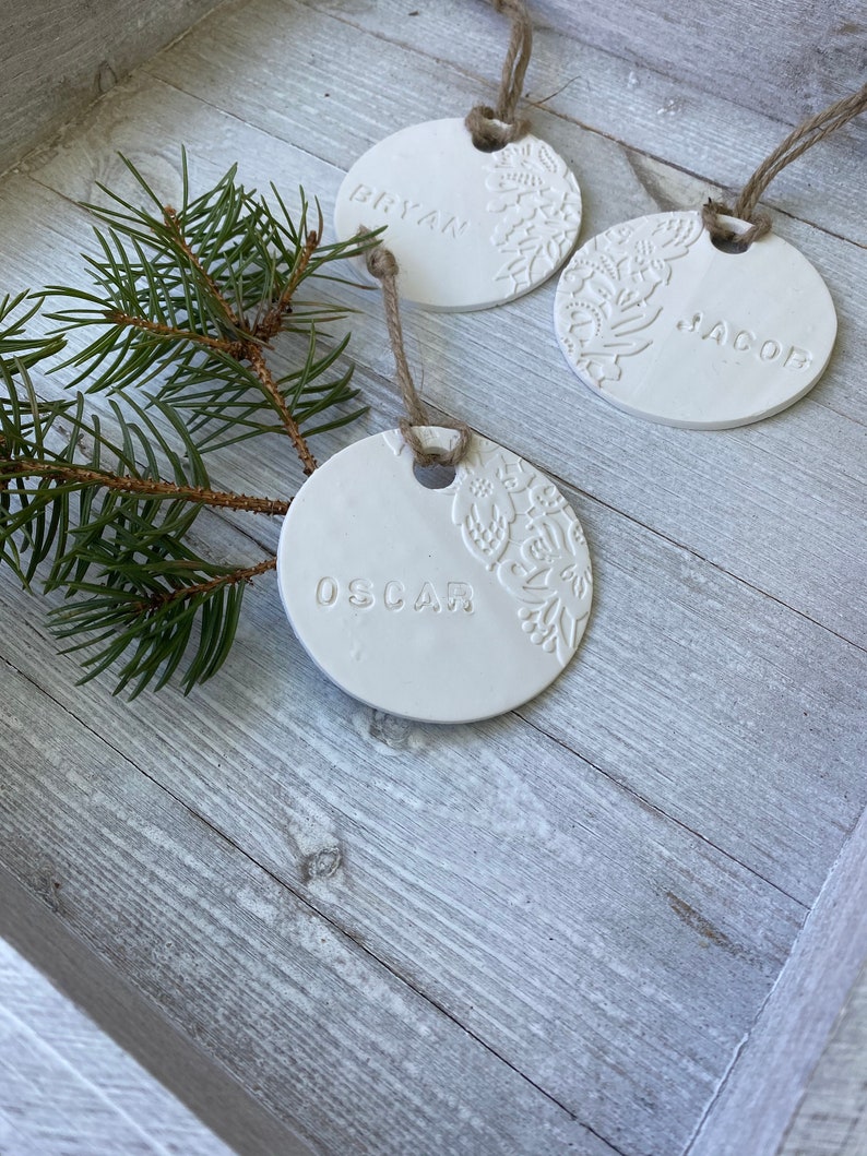 Personalized Christmas tree ornaments, Minimalist Christmas decorations, Scandinavian Christmas decor, Rustic Christmas decor, Tags image 7