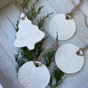 Personalized Christmas tree ornaments, Minimalist Christmas decorations, Scandinavian Christmas decor, Rustic Christmas decor, Tags image 2