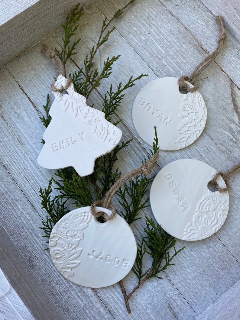 Personalized Christmas tree ornaments, Minimalist Christmas decorations, Scandinavian Christmas decor, Rustic Christmas decor, Tags image 2