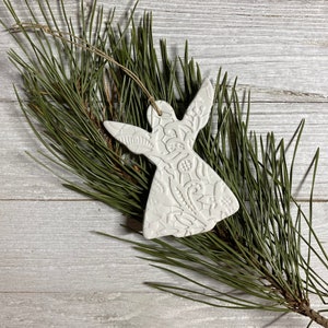 Christmas Angel, Set of 5 Christmas tree ornaments, Minimalist Christmas decorations, Scandinavian Christmas decor, Rustic Christmas decor image 6