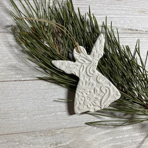 Christmas Angel, Set of 5 Christmas tree ornaments, Minimalist Christmas decorations, Scandinavian Christmas decor, Rustic Christmas decor image 3