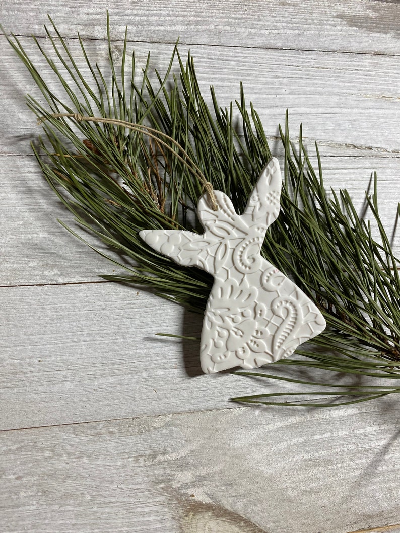 Christmas Angel, Set of 5 Christmas tree ornaments, Minimalist Christmas decorations, Scandinavian Christmas decor, Rustic Christmas decor image 3