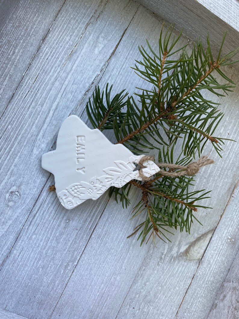 Personalized Christmas tree ornaments, Minimalist Christmas decorations, Scandinavian Christmas decor, Rustic Christmas decor, Tags image 3