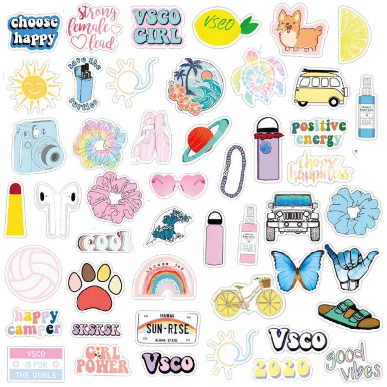 Cute VSCO Stickers 5101520Pc Sticker Packs Good Vibes & | Etsy