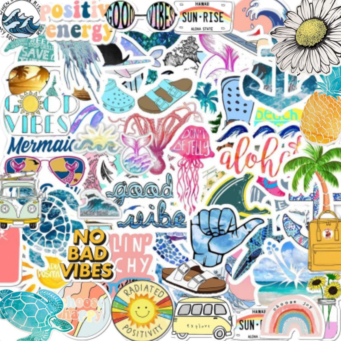 Beach VSCO Sticker Packs 5101520Pc Hawaiian Water Sun | Etsy