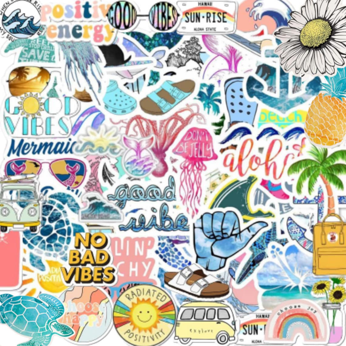 Beach VSCO Sticker Packs 5101520Pc Hawaiian Water Sun | Etsy