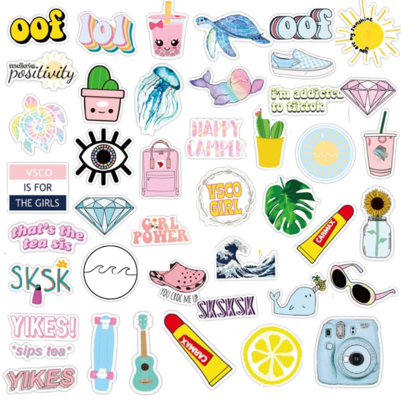 Cute VSCO Stickers 5101520Pc Sticker Packs Good Vibes &amp; | Etsy