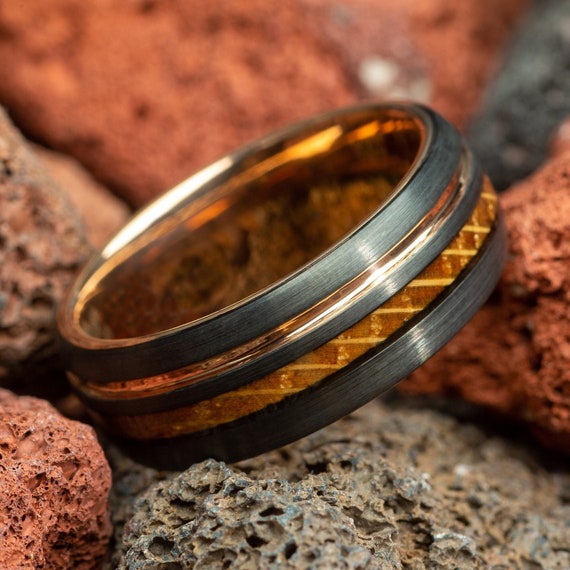 Tungsten whiskey barrel ring deals