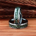 Mens Wedding Ring, Hammered Silver Tungsten Ring Moss Agate, 6mm Mens Wedding Band, Natural Eco-Friendly Moss Agate Silver Mens Ring
