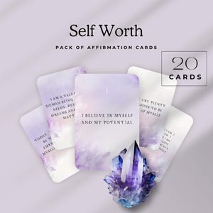 Cartes d'affirmation de l'estime de soi, jeu de cartes imprimable affirmation de soi, affirmations de confiance en soi, cartes d'affirmation numériques à téléchargement immédiat