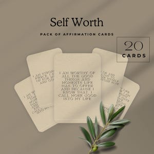 Cartes d'affirmation de l'estime de soi, jeu de cartes imprimable affirmation de soi, affirmations de confiance en soi, cartes d'affirmation numériques à téléchargement immédiat
