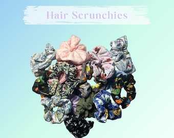 Handmade Cotton Scrunchies: Assorted Prints, Hair Accessories