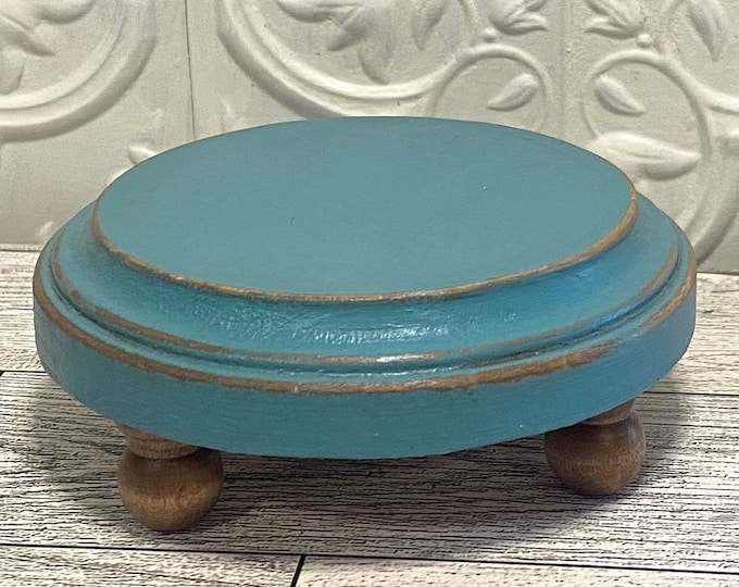 Riser, Wood Riser Stand, Round Riser, Distressed Wood Tray, Farmhouse ...