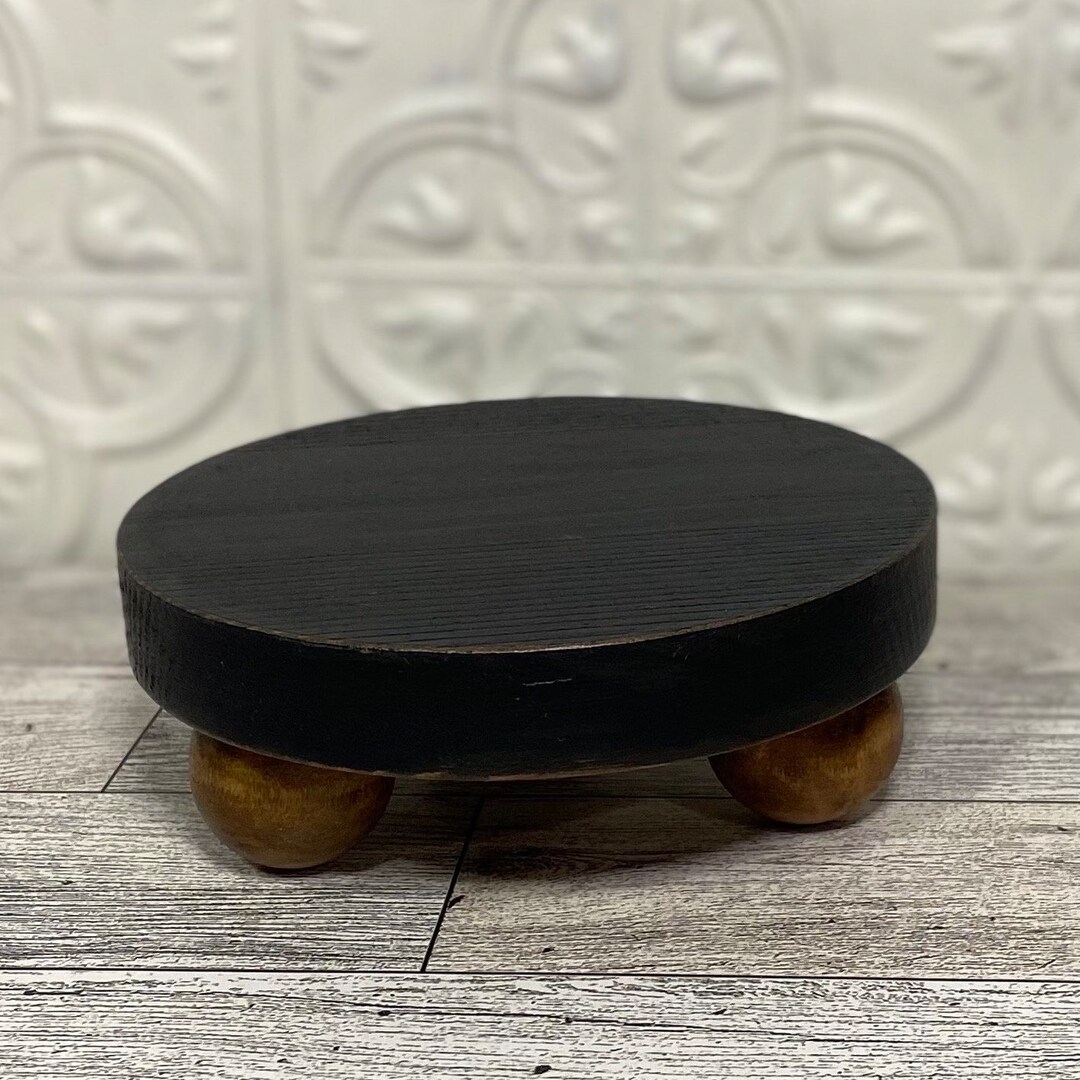 Riser, Wood Riser Stand, Round Riser, Distressed Wood Tray, Farmhouse ...
