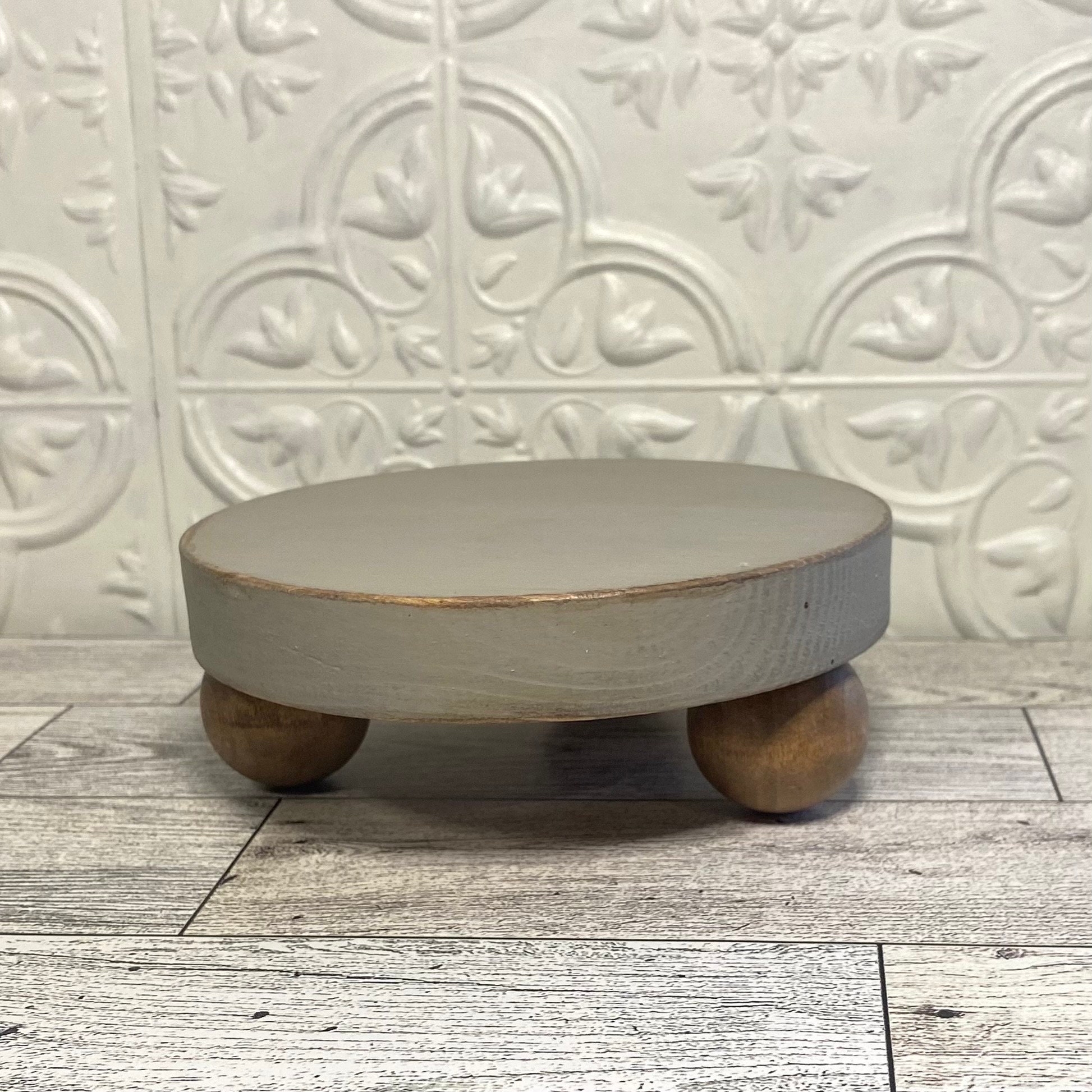 Riser, Wood Riser Stand, Round Riser, Distressed Wood Tray, Farmhouse ...