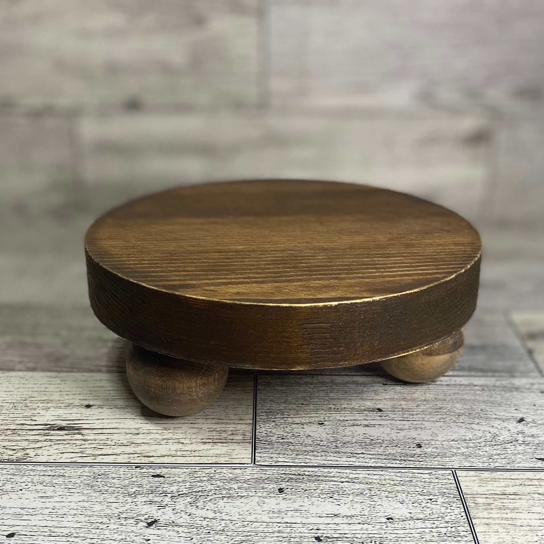 Riser Wood Riser Stand Round Riser Distressed Wood Tray - Etsy