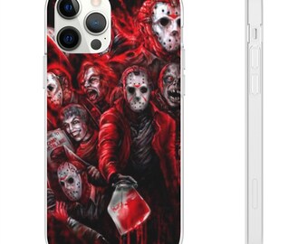 Friday 13th iPhone Case Friday the 13th Party Blood Spatter Jason Voorhees Inspired Horror Movie Lover Jason Machete Halloween iPhone Case