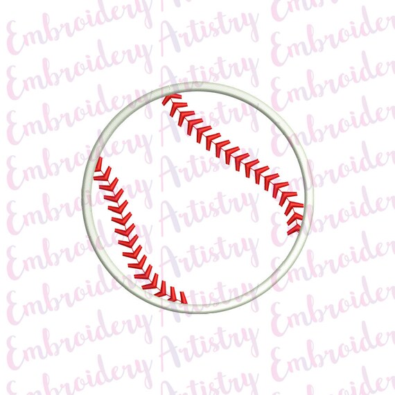 Baseball Applique Design Baseball Embroidery Design Machine Etsy