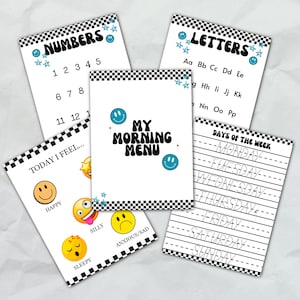 Homeschool Morning Menu - Retro Blue