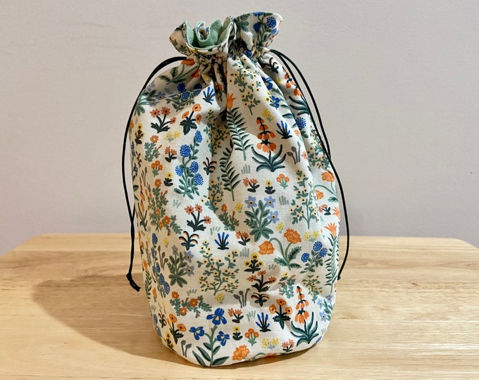 Floral Dice Bag, Handmade Reversible D&D RPG Pouch