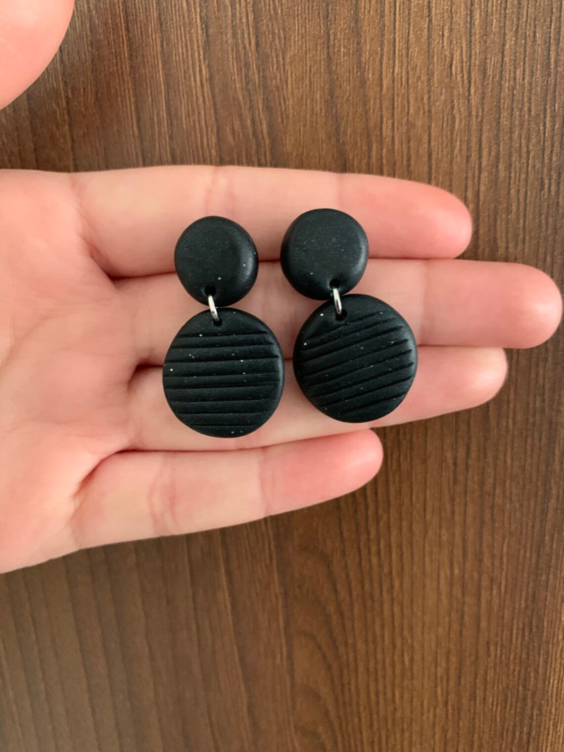 Black stud earrings Etsy