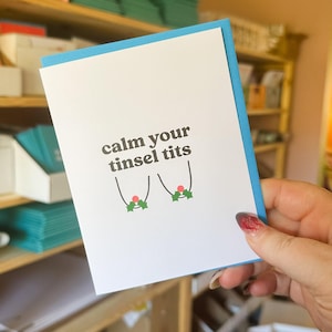 Calmez vos seins clinquants - Carte de vœux | Carte de Noël drôle