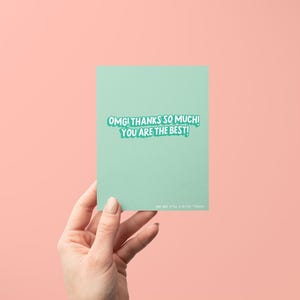 Dios mío, muchas gracias, sigues siendo una perra. Tarjeta de felicitación, divertida tarjeta de agradecimiento, atrevida tarjeta de agradecimiento.