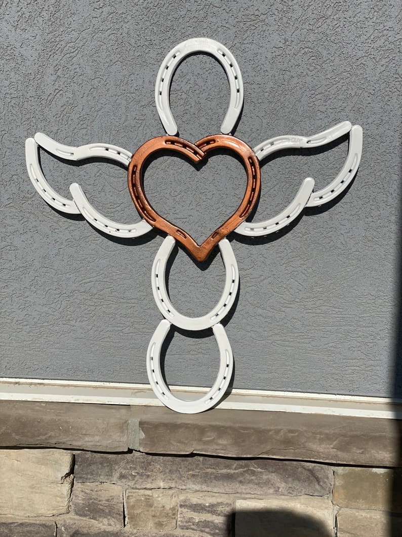 Horseshoe Angel Wing Cross Etsy