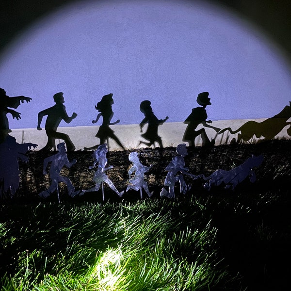 Mystery Kids and Dog Silhouettes