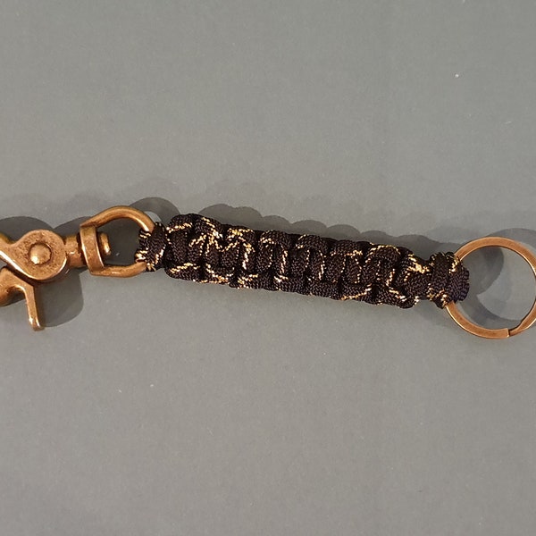 Schlüsselanhänger, Schlüsselband, aus Paracord, mit Karabiner und Schlüsselring