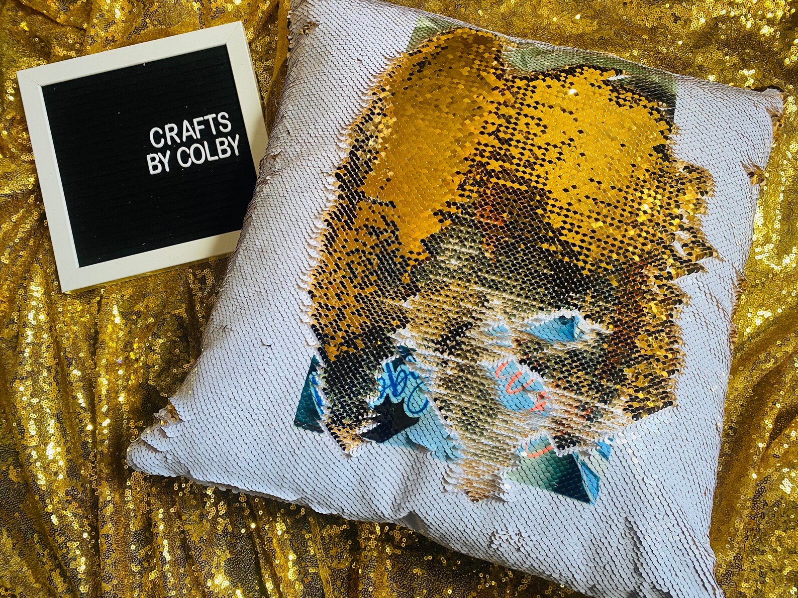 Sequin photo pillows customized pillows sequin accent Etsy