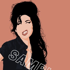 Amy Winehouse -  Digital Art Download - Minimal Art