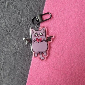 Vampire Cat Acrylic Keychain