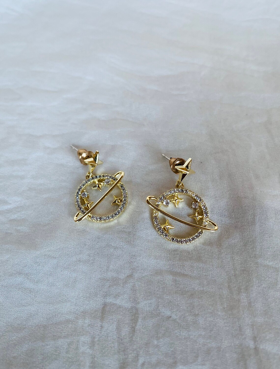 Gold planet earrings Clearance