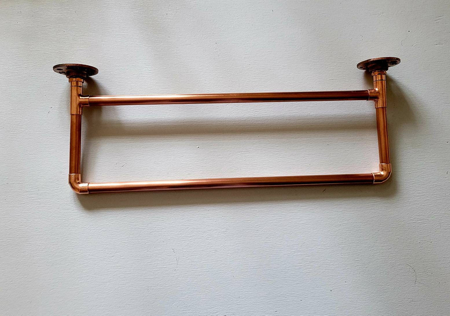 Copper Towel Bar Double 18 or 24 Etsy