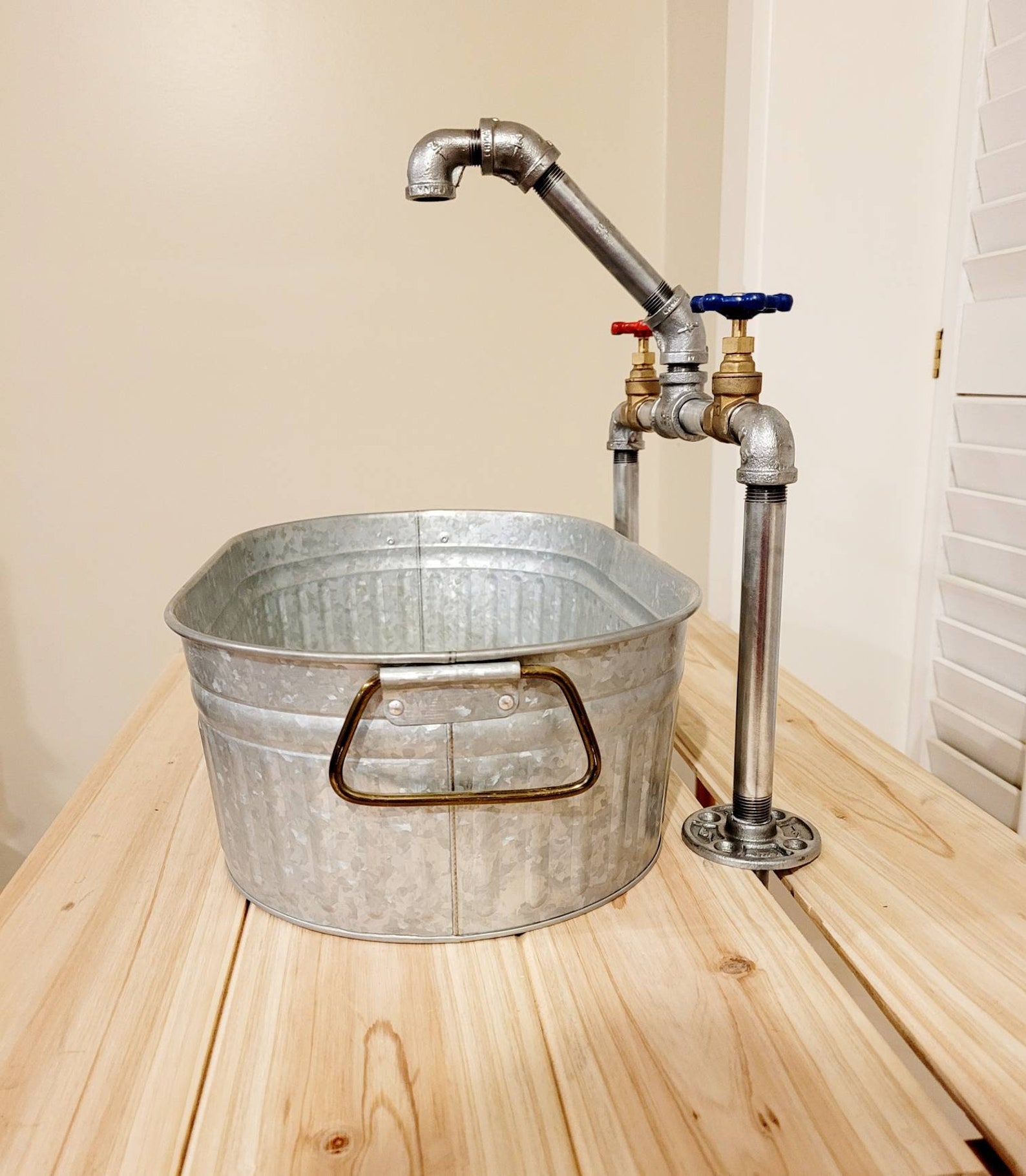 Industrial galvanized Steel Sink Oval Etsy