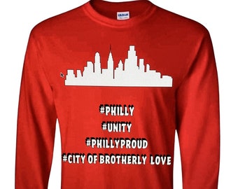 Philadelphia Skyline T-shirt met lange mouwen: City of Brotherly Love
