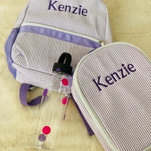 Seersucker personalized backpack, back to school, preschool, daycare, baby gifts, monogrammed backpacks, book bag, toddler size