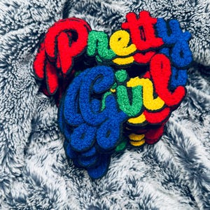 Pretty Girl chenille patch with various colors
