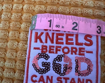 Inspirational Embroidered Scripture Patch: Pink Sequined Faith Quote