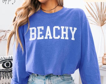 Beachy Life Comfort Colors® Long Sleeve Shirt, Vacation Therapy Long-Sleeve Tee, Beach Therapy LongSleeve Shirt