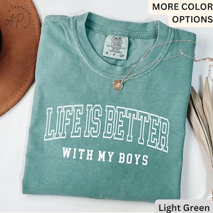 Mom of Boys Comfort Colors Shirt: Relaxed Fit Mama Boy Tee