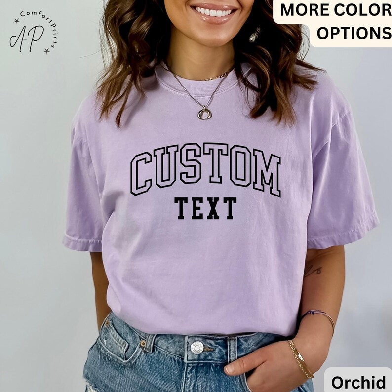 Camiseta con texto personalizado Comfort Colors®, camiseta personalizada, camiseta personalizada, camiseta con tu texto, camiseta personalizada, camisetas para mujer imagen 10
