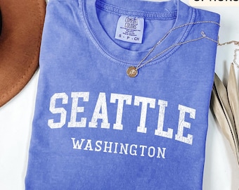 T-shirt Comfort Colors Seattle Washington, T-shirt Seattle WA, T-shirt souvenir de voyage dans l'État de Washington