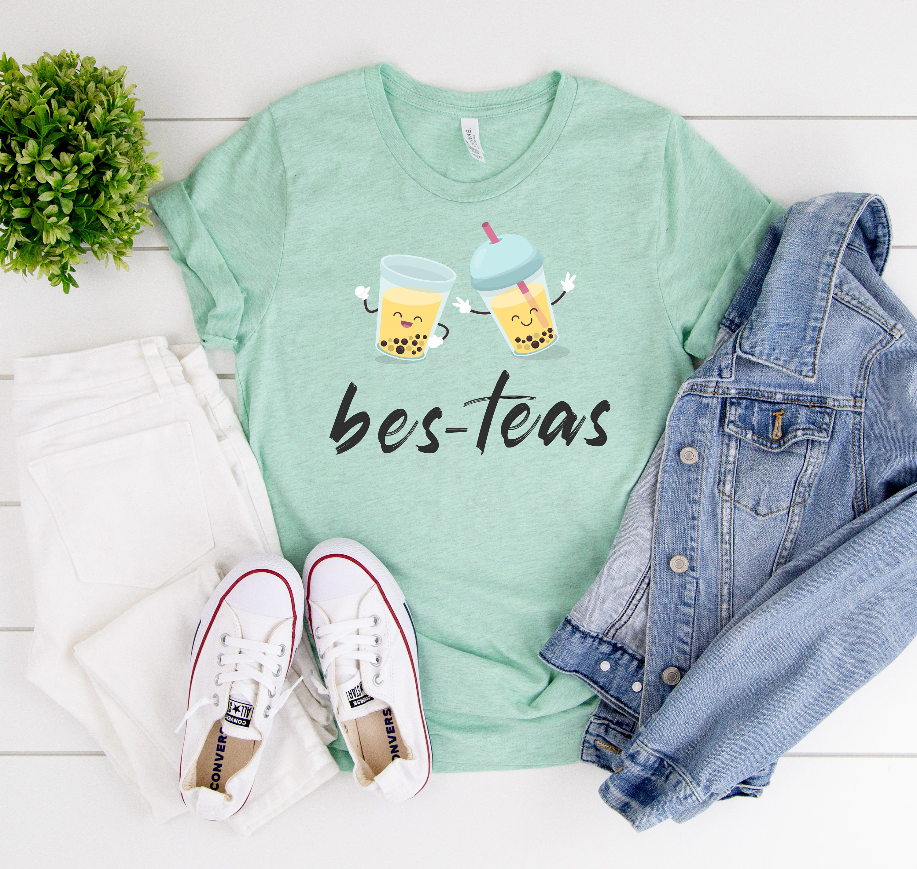 Bes Tea Bes-teas T-shirt | Cute Boba Bes Tea Best Friend Shirt | Gift for ...