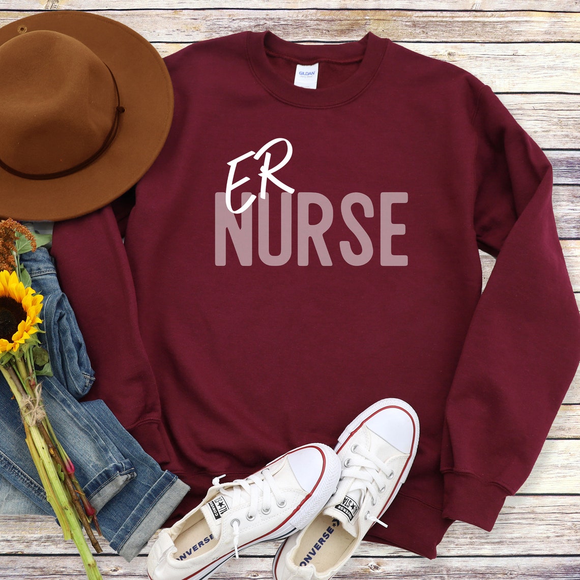 ER Nurse Sweatshirt Emergency Room Nurse Sweater Nursing | Etsy