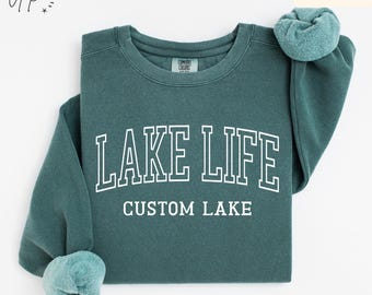 Personalized Lake Life Sweatshirt, Custom Lake House Sweater, Lake Vacation Shirt, Gift for Beach Lover